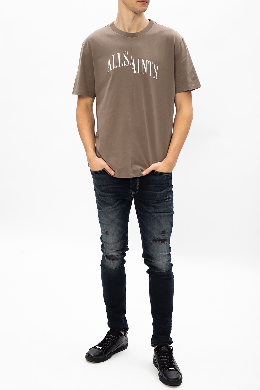 AllSaints 'Dropout' T-shirt with logo | Men's Clothing | Vitkac